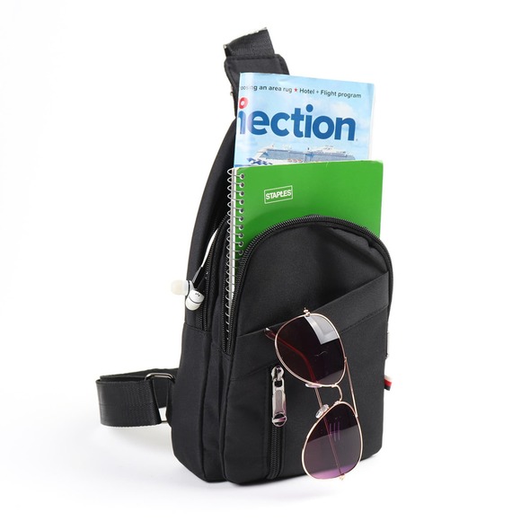 Crossbody Travel Sling Bag With Adjustable Straps Charcoal - Picture 3 of 5